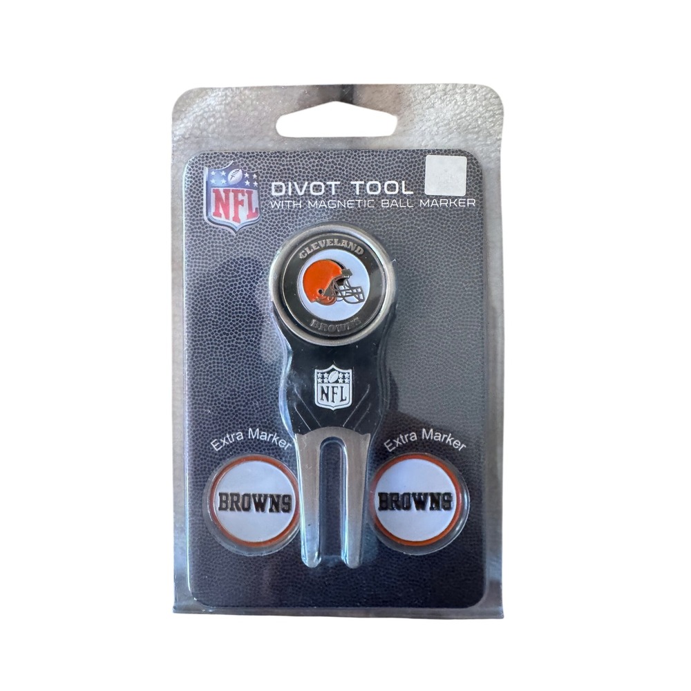 NFL Cleveland Browns Divot Tool and Magnetic‎ Ball Marker Set Team Golf